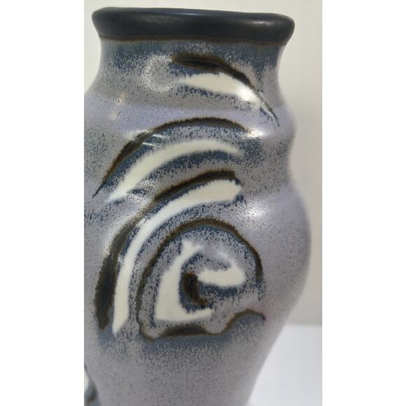 Vtg- One Of A Kind Handmade Stoneware Vase From Cleveland Ohio Artist T. Yondo - Picture 9 of 13
